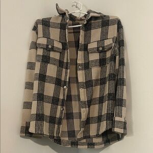 Plaid Tan and Black Women's Jacket